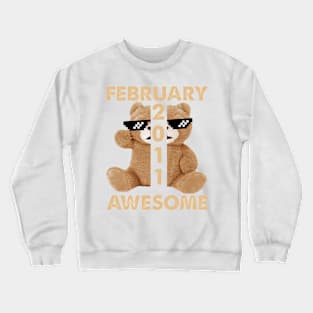 February 2011 Awesome Bear Cute Birthday Crewneck Sweatshirt